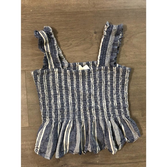 Maeve Anthropologie Ruched ruffle striped tank - Picture 2 of 4